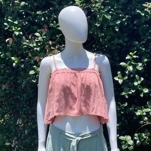 NWT Mink Pink Revolve Rose Crop Swing Cami